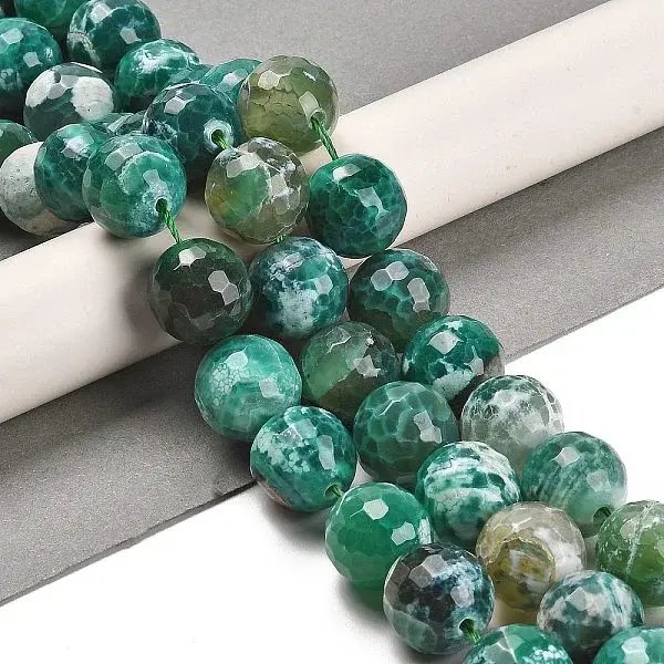 Natural Fire Crackle Agate Beads Strands