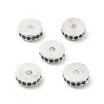 Brass Micro Pave Cubic Zirconia Beads