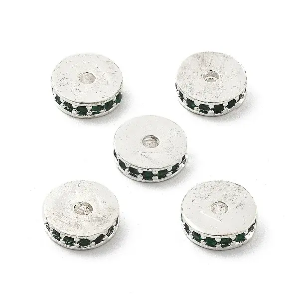 Brass Micro Pave Cubic Zirconia Beads