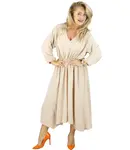 Pri ADELE midi dress with elastic waist and v-neckline