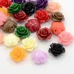 Synthetic Coral 3D Flower Rose Beads