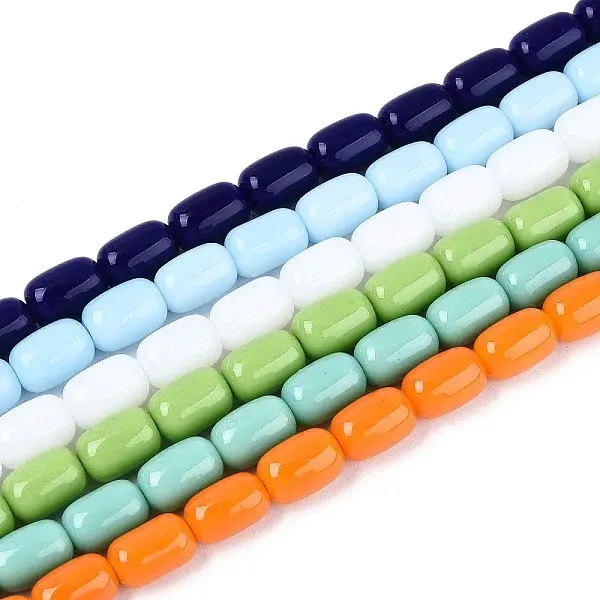 Opaque Solid Color Glass Beads Strands