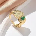 Brass Micro Pave Cubic Zirconia Cuff Rings for Women