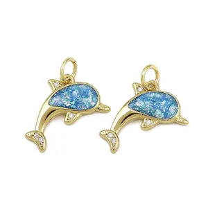 Brass Micro Pave Cubic Zirconia Enamel Pendants