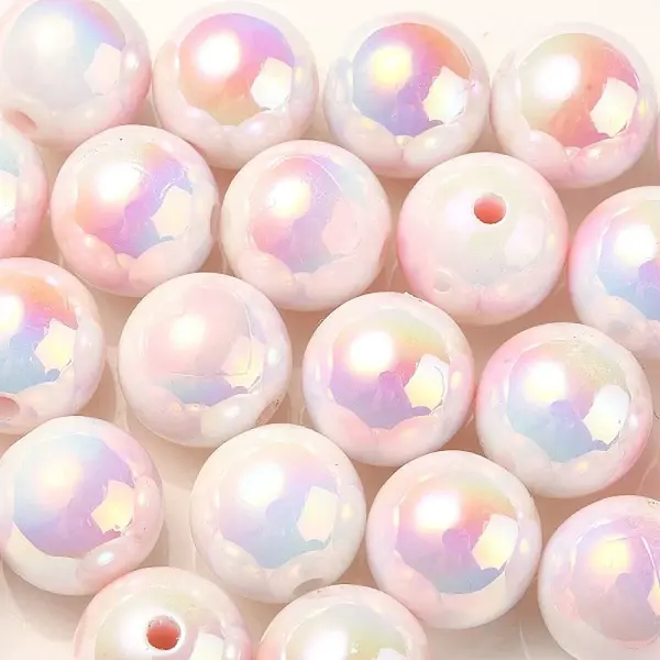 UV Plating Rainbow Iridescent Acrylic Beads