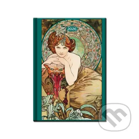 Denný diár Art Mucha 2026 (slovenské menné kalendárium)