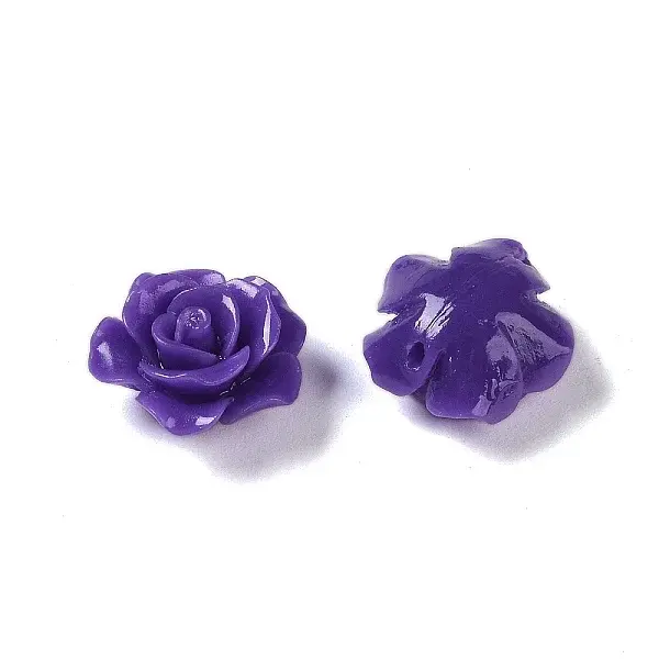Synthetic Coral 3D Flower Rose Beads