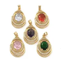 Brass Micro Pave Cubic Zirconia Pendants