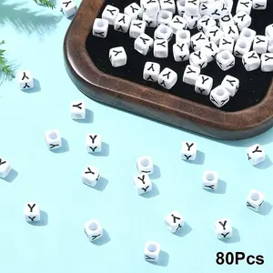 Acrylic Horizontal Hole Letter Beads