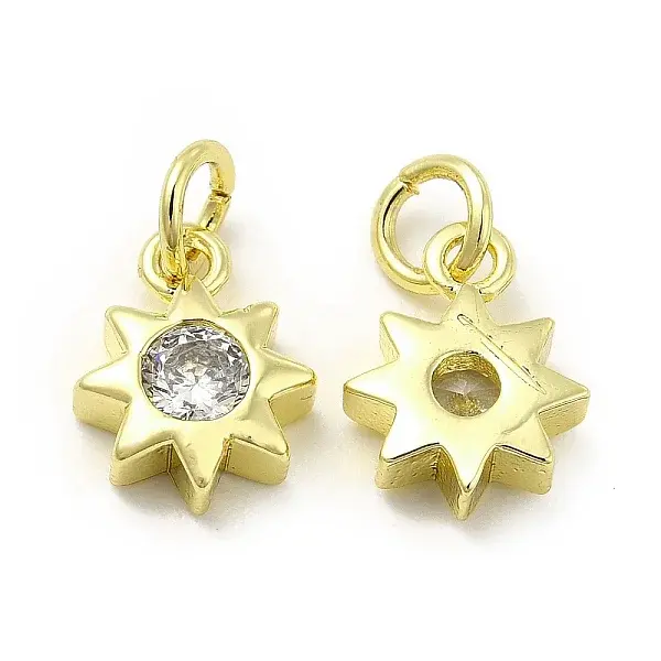 Brass Micro Pave Cubic Zirconia Charms