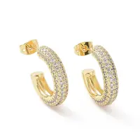 Clear Cubic Zirconia Ring Stud Earrings