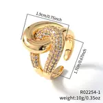 Elegant Brass Pave Cubic Zirconia Double Circle Rings
