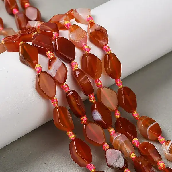 Natural Banded Agate Beads Strands