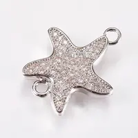 Brass Micro Pave Cubic Zirconia Links