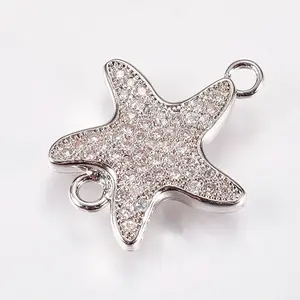 Brass Micro Pave Cubic Zirconia Links