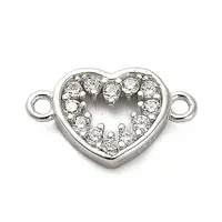 925 Sterling Silver Micro Pave Cubic Zirconia Connector Charms