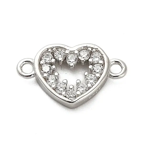 925 Sterling Silver Micro Pave Cubic Zirconia Connector Charms