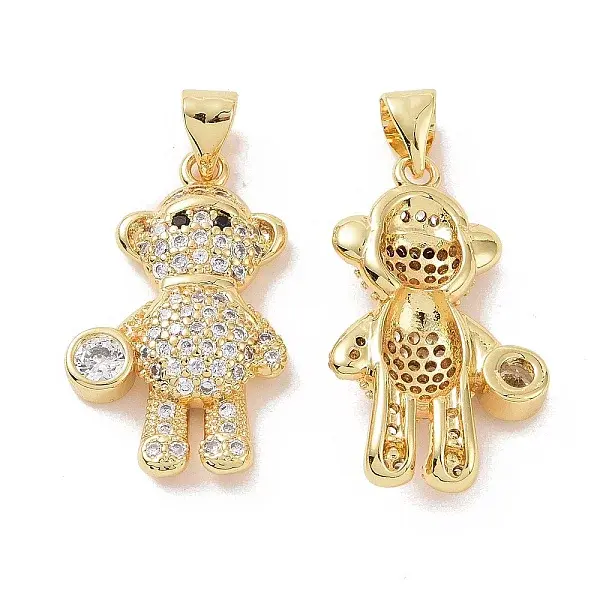 Brass Micro Pave Cubic Zirconia Pendants