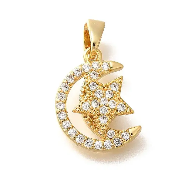 Brass Micro Pave Cubic Zirconia Pendents