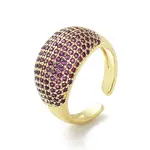 Brass with Cubic Zirconia Open Cuff Rings for Women