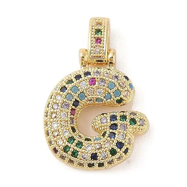 Brass Micro Pave Cubic Zirconia Pendants