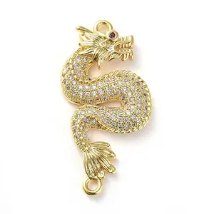 Brass Micro Pave Cubic Zirconia Links connectors