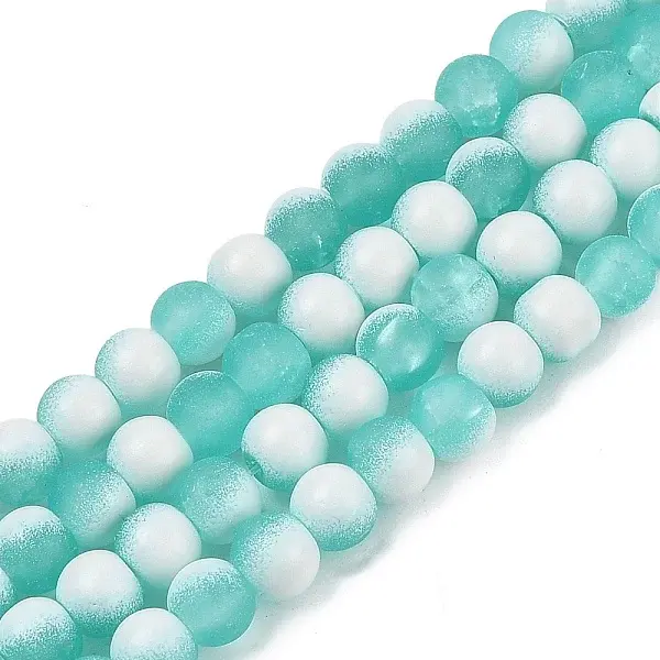 Frosted Crackle Glass Beads