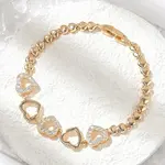 Brass Micro Pave Cubic Zirconia Link Chain Bracelets