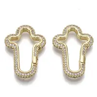 Brass Micro Pave Cubic Zirconia Spring Gate Rings