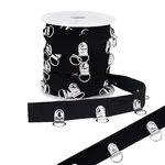 Black Cotton Grommet Trim with Iron Findings