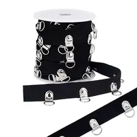 Black Cotton Grommet Trim with Iron Findings
