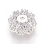 Multi-Petal Brass Micro Pave Cubic Zirconia Bead Caps