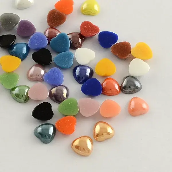 Pearlized Plated Opaque Glass Cabochons