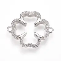 Brass Micro Pave Cubic Zirconia Links