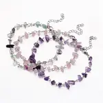 Natural Gemstone Chip Beaded Anklets