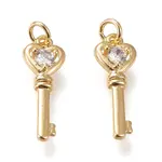 Brass Micro Pave Cubic Zirconia Pendants