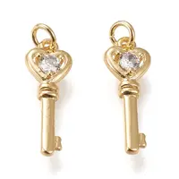 Brass Micro Pave Cubic Zirconia Pendants