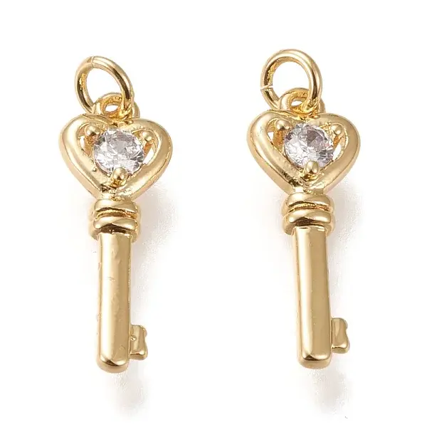 Brass Micro Pave Cubic Zirconia Pendants