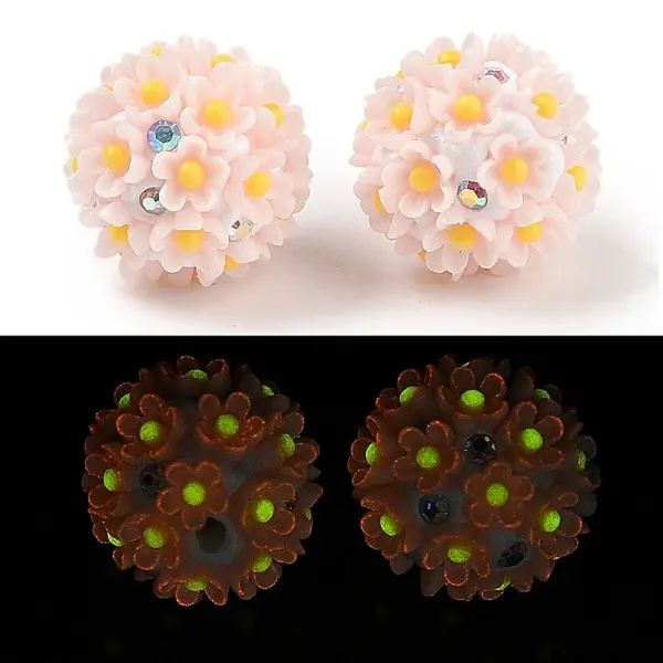 Handmade Luminous Polymer Clay Rhinestone Fancy Beads