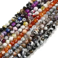 Dyed Natural Fire Crackle Agate Beads Strands