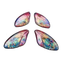 4Pcs Transparent Epoxy Resin Butterfly Wings Pendants