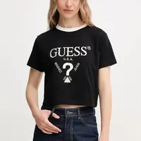 Bavlněné tričko Guess FILANTA dámské, černá barva, V5GI18 I3Z14