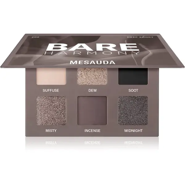 Mesauda Bare Harmony paleta očních stínů odstín 202 Deep Smoky 6x1 g