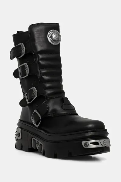 Kožené workery New Rock CRUST NEGRO REACTOR CASCO TOBERAS