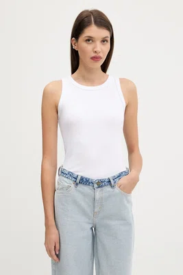 Top Abercrombie & Fitch bílá barva, KI139-5180