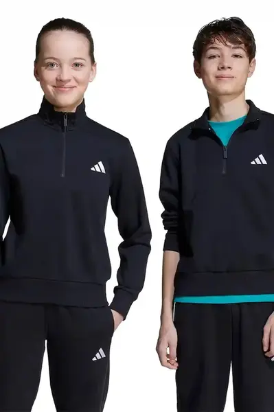 Dětská mikina adidas černá barva, s aplikací, JN2433