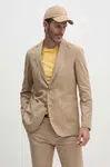 Sako s příměsí lnu Tommy Hilfiger béžová barva, MW0MW35212