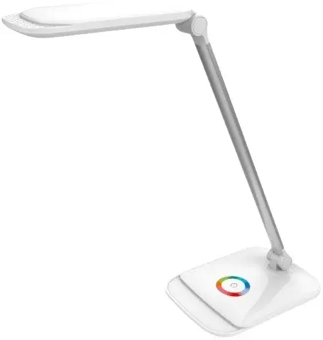 PALA Platinet stolní LED lampa 18W stmívatelná, dotykové ovládání, USB port, bílá