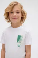 Bavlněné tričko Calvin Klein Jeans bílá barva, s potiskem, IB0IB02532