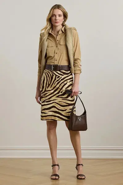 Sukně Lauren Ralph Lauren bílá barva, midi, pouzdrová, 200978712